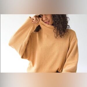 Free people fp beach cozy turtleneck plush comfy soft lounge relaxed top small